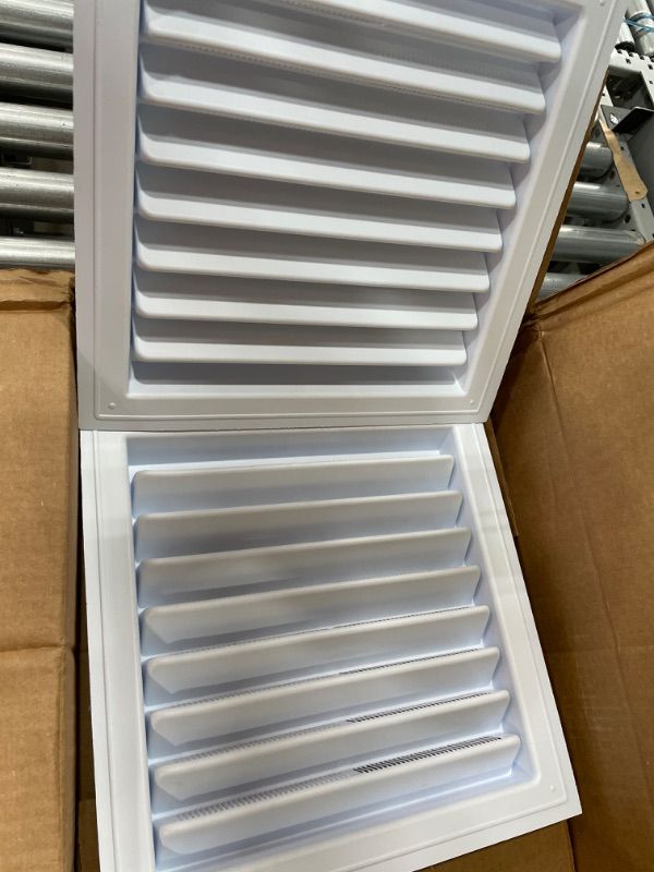 Photo 2 of 2PCK-Master Flow 12 in. x 12 in. Plastic Wall Louver Static Vent in White