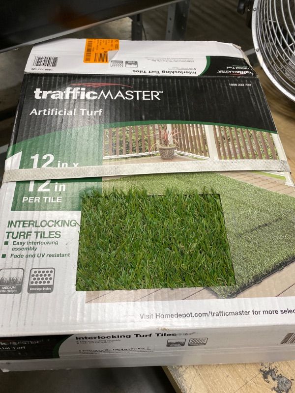 Photo 2 of 1 ft. x 1 ft. Artificial Grass Interlocking Tiles (9-Pack)