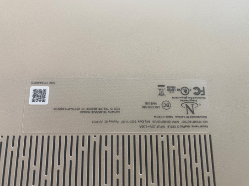 Photo 2 of **PARTS ONLY!!**PLEASE READ THE NOTE**
Lenovo Ideapad 3 15.6" Touch Screen Laptop - Intel Core i3 - 4GB Memory - 256GB SSD - Arctic Grey
