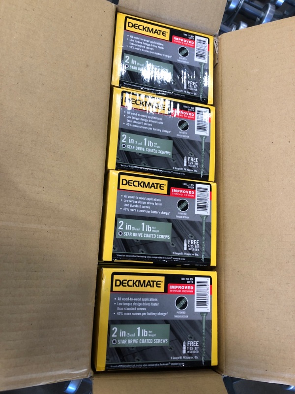 Photo 2 of 12 PACKS Deckmate
2 in. Green Exterior Self-Starting Star Flat-Head Wood Deck Screws #8 (1 lb./1,126 pcs)