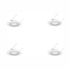 Photo 1 of 
EcoSmart
6 in. White Integrated LED Recessed Trim (4-Pack), 5000K Daylight