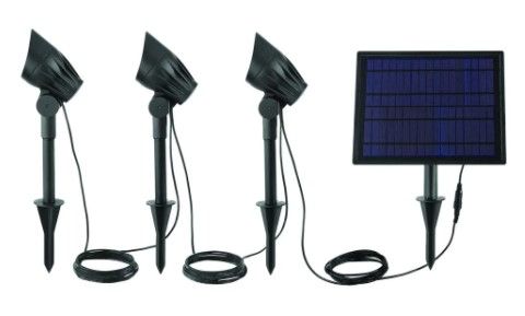 Photo 1 of *USED*
Hampton Bay Solar Black LED 75-150 Lumen High-Low 3-Head Metal Spotlight