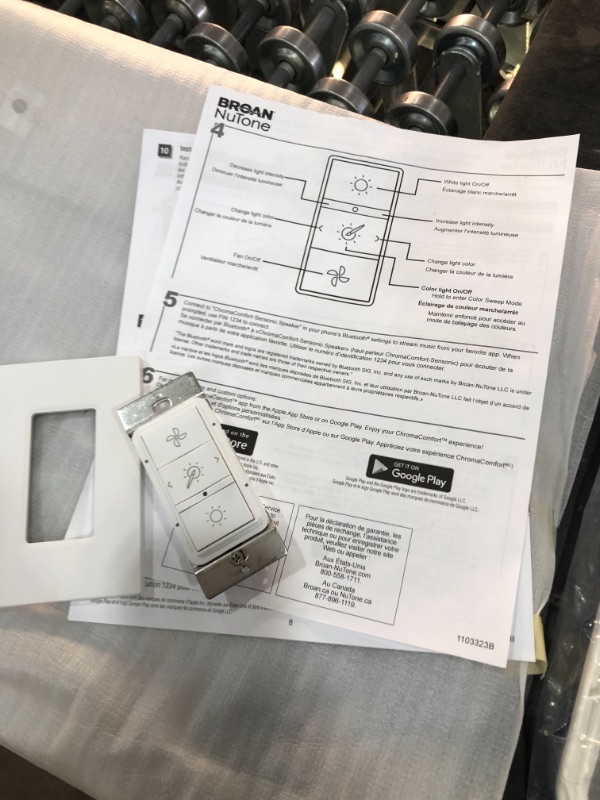 Photo 4 of *MISSING black cone*
Broan-NuTone Chroma Comfort 110 CFM Ceiling Bathroom Exhaust Fan with Sensonic Stereo Bluetooth Speaker, White