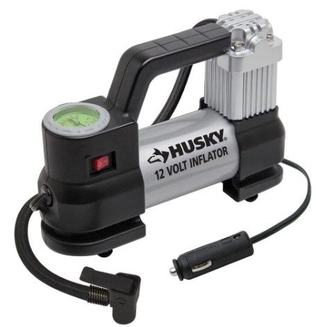 Photo 1 of *MISSING attachment pieces* 
Husky 12-Volt Inflator