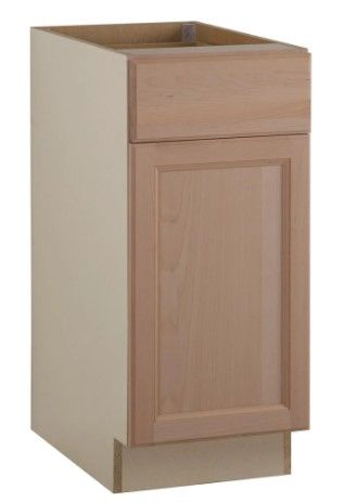 Photo 1 of *SEE last picture for damage*
Easthaven Shaker Assembled 15x34.5x24 in. Frameless Base Cabinet with Drawer in Unfinished Beech
