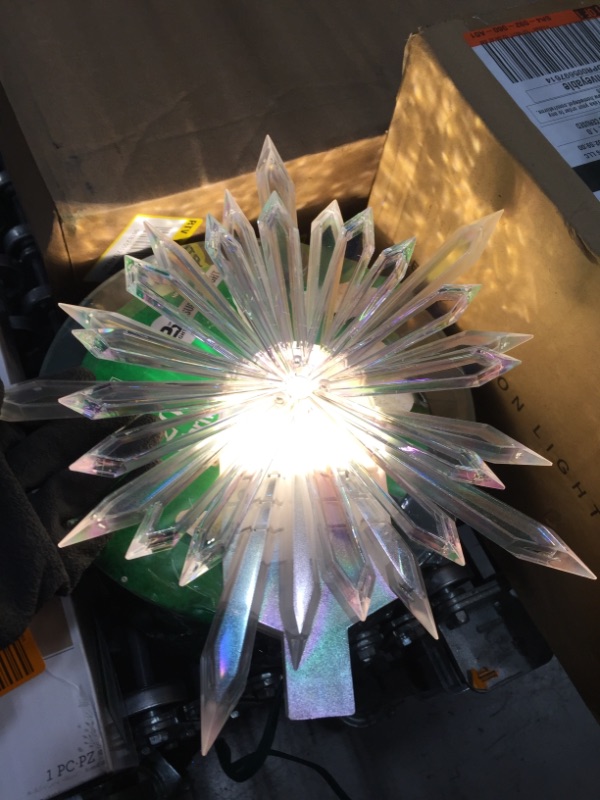 Photo 2 of *MISSING stake and extra fuse*
LightShow 19 in. Classic White Christmas Projection Kaleidoscope-Starburst Tree Topper
