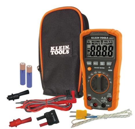 Photo 1 of *USED*
*MISSING components, batteries, carrying case, and back piece of item*
Klein Tools 1000V Auto-Ranging Digital Multimeter