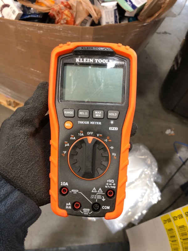 Photo 2 of *USED*
*MISSING components, batteries, carrying case, and back piece of item*
Klein Tools 1000V Auto-Ranging Digital Multimeter