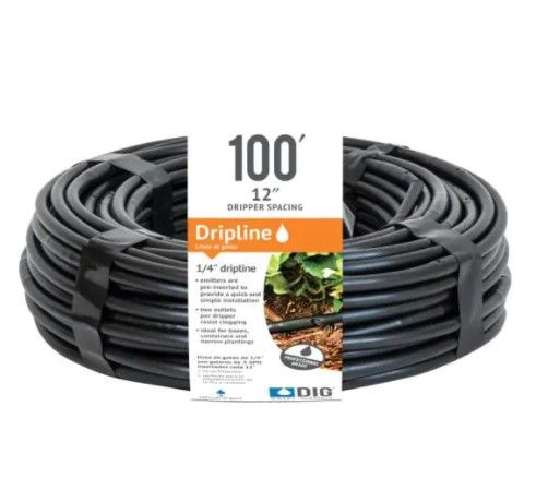 Photo 1 of 1/4 in. x 100 ft. Dripline with 12 in. Emitter Spacing 2 pack 
