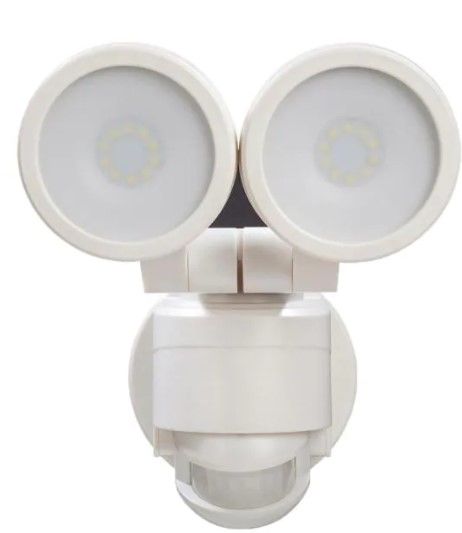 Photo 1 of 180° White Motion Activated Outdoor Integrated LED Twin Head Flood Light
