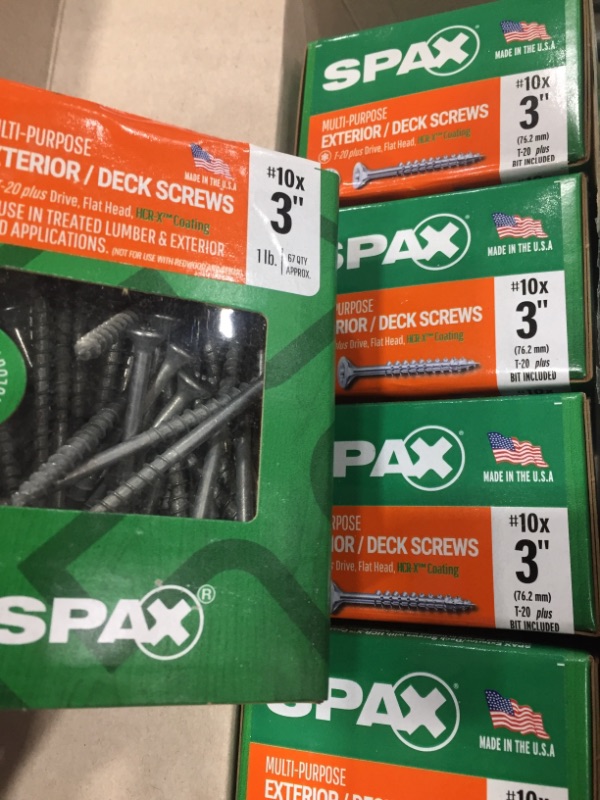 Photo 2 of ***5 BOXES***SPAX
#10 x 3 in. T-Star Plus Flat Head Interior/Exterior HCR-X Screw (67 IN ONE BOX)