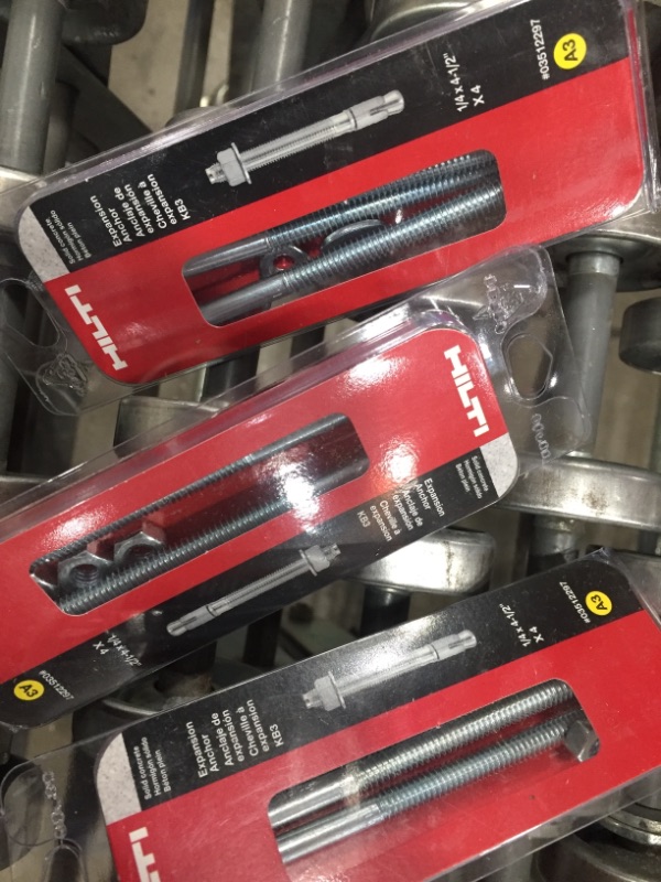 Photo 2 of **SET OF 4**Hilti 1/4 in. X 4-1/2 in. Kwik Bolt 3 Long Thread Carbon Steel Expansion Anchors (4-Pack)
