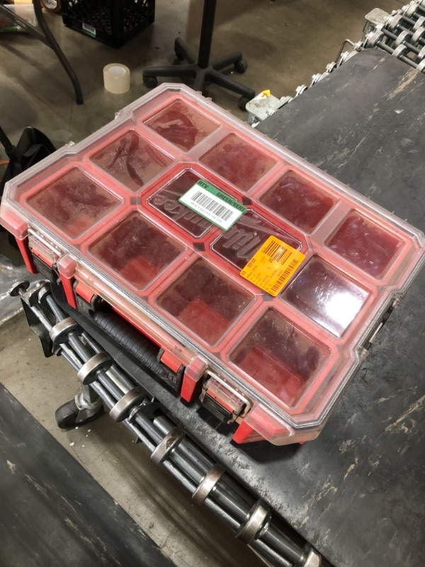 Photo 2 of *USED*
Milwaukee 10-Compartment Red Deep Pro Portable Tool Box with Storage and Organization Bins for Small Parts