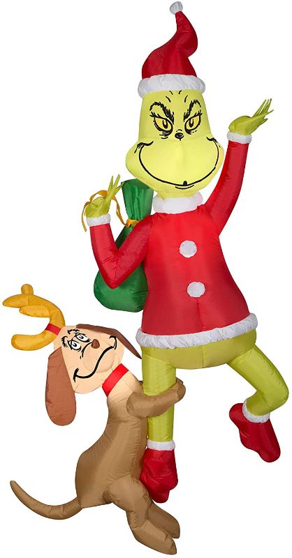 Photo 1 of *blower does NOT work*
Gemmy 6ft Airblown Inflatable Hanging Grinch w/Max-Grinch
