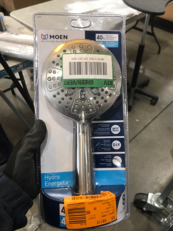 Photo 2 of *USED*
MOEN HydroEnergetix 8-Spray Patterns 1.75 GPM 4.75 in. Wall Mount Single Handheld Shower Head in Spot Resist Brushed Nickel