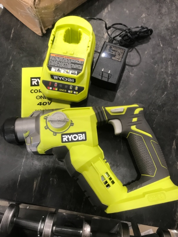 Photo 2 of *USED*
*MISSING battery*
RYOBI ONE+ 18V Cordless 1/2 in. SDS-Plus Rotary Hammer Drill with 2.0 Ah Battery and Charger