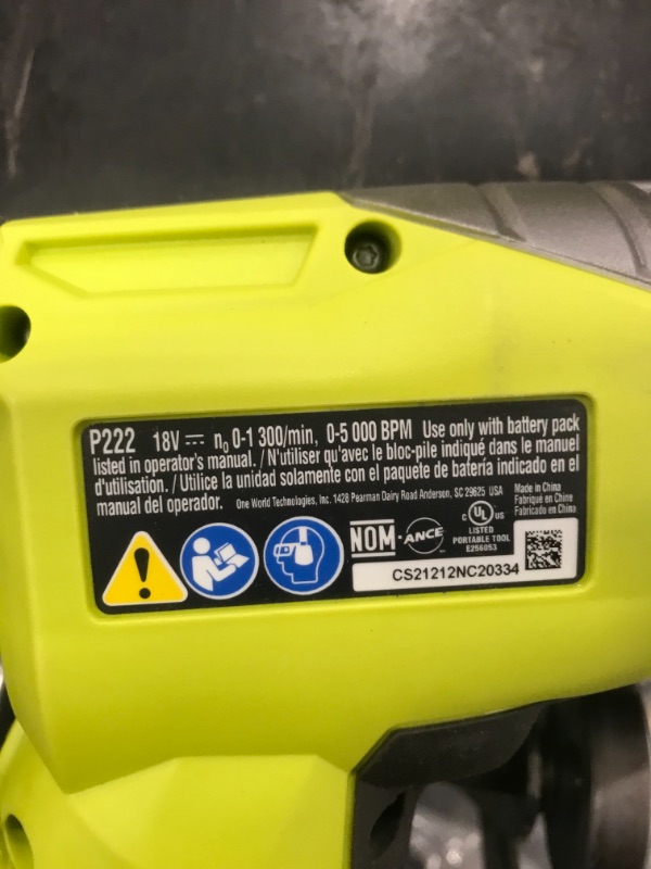 Photo 3 of *USED*
*MISSING battery*
RYOBI ONE+ 18V Cordless 1/2 in. SDS-Plus Rotary Hammer Drill with 2.0 Ah Battery and Charger