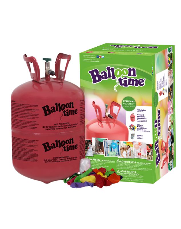 Photo 1 of *USED*
*tank is EMPTY*
Balloon Time 9.5in Helium Tank Kit, Includes 30 Balloons & Ribbon
