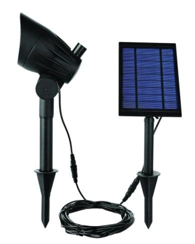 Photo 1 of *MISSING a stake and pole*
Hampton Bay Solar Black LED 100 Lumen Metal Spotlight