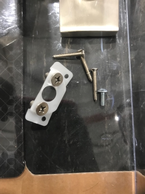 Photo 4 of *USED*
*MISSING hardware, keys and possibly other pieces*
Baldwin Prestige Spyglass Single Cylinder Satin Nickel Door Handleset with Square Spyglass Door Handle Feat SmartKey Security