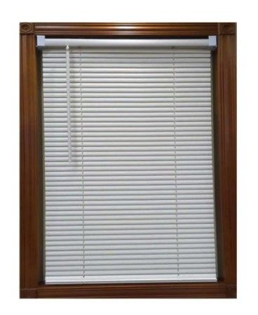 Photo 1 of *MISSING hardware*
White Cordless 1 in. Vinyl Mini Blind - 42 in. W x 72 in. L
