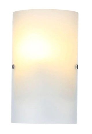 Photo 1 of *light bulb NOT INCLUDED* 
Eglo Troy 3 Collection 7.1 in. W x 11.8 in. H 1-Light Matte Nickel Wall Sconce with Frosted Glass