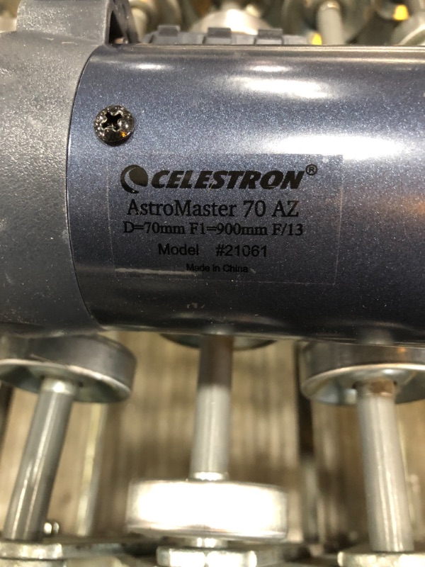 Photo 4 of *USED*
*MISSING finderscope and objective lens*
Celestron - AstroMaster 70AZ Telescope - Refractor Telescope - Fully Coated Glass Optics - Adjustable Height Tripod