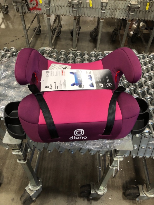 Photo 2 of Diono Solana 2 Latch, XL Lightweight Backless Belt-Positioning Booster Car Seat, Pink
