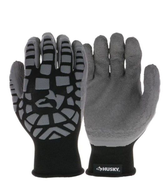 Photo 2 of 1. FIRM GRIP General Purpose Medium Gray Synthetic Leather Glove (3-Pair), Gray/Yellow (6 pairs)
2. X-Large ANSI 1 Cut Level Latex Coated Micro Impact Work Glove
