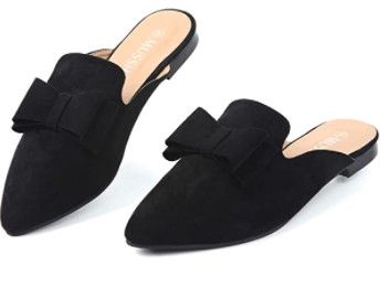 Photo 1 of MUSSHOE Mules for Women Slip On Women's Flats Comfortable Closed Pointed Toe Backless Loafers Women's Mules & Clogs SIZE 10
