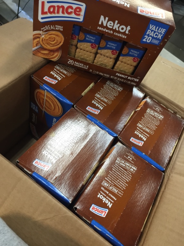 Photo 3 of **EXPIRED 01/15/2022** Lance Sandwich Cookies, Nekot Peanut Butter, Value Pack 20 Ct Box, pack of 6
