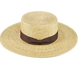 Photo 1 of SIZE FITS ALL: FEMSÉE Straw Beach Hat - Sun Hats for Women and Men Flat Top Classic Boater Hat
