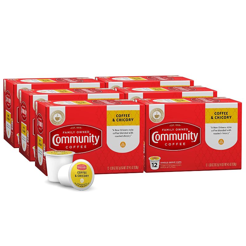 Photo 1 of **EXPIRES 07/12/2022** Community Coffee & Chicory 72 Count Coffee Pods, Compatible with Keurig 2.0 K-Cup Brewers (12 Count, Pack of 6)
