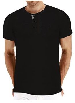 Photo 1 of XXL : BBDMY Men's Fashion Casual Front Placket Short Sleeve Henley T-Shirts Cotton Shirts
