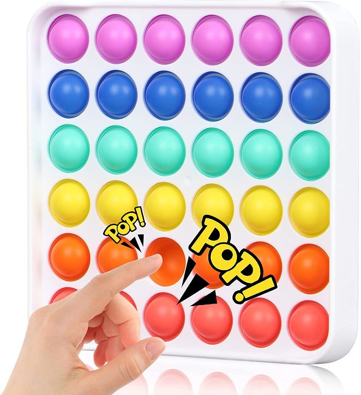 Photo 1 of VCOSTORE Push Pop Bubble Fidget Sensory Toy,Push Pop Fidget It Toy for Kids and Adults,New Fidget Popper Stress Reliever Toys for Autism ADHD Special Needs (Square-Rainbow 2 pack