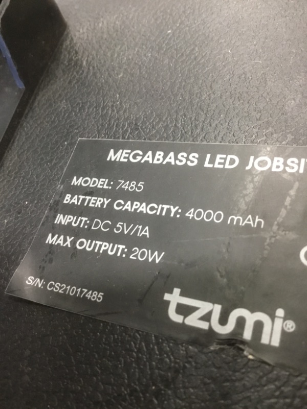 Photo 4 of Tzumi
Megabass LED Jobsite Speaker