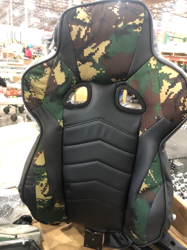 Photo 2 of SEAT RIPPED ON TOP, Respawn 110 Racing Style Gaming Chair, Reclining Ergonomic Chair with Footrest Forest Camo