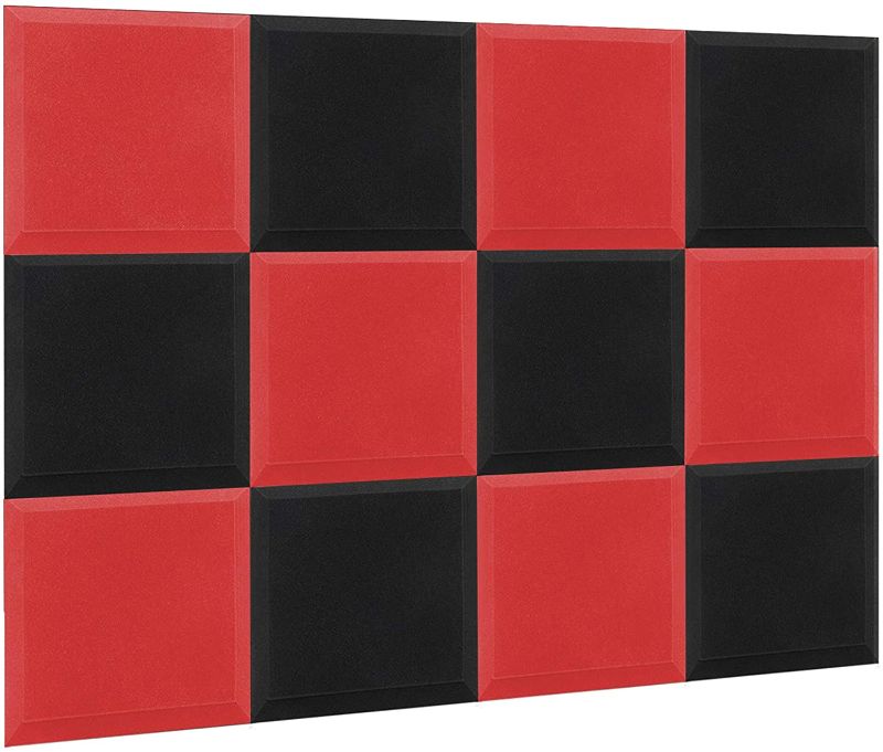 Photo 1 of 2"x12"x12" Soundproofing Acoustic Foam Fireproof Studio Sound Absorption Pyramid Treatment High Density Wall Padding Foam Wedge Tiles Sound Blocking/Absorbing/Noise Dampening Foam (Beveled Edge)
