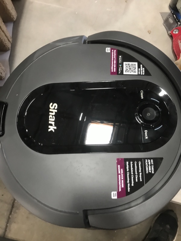 Photo 2 of Shark AV911S EZ Robot Vacuum with Self-Empty Base, Bagless, Row-by-Row Cleaning, Perfect for Pet Hair, Compatible with Alexa, Wi-Fi, Gray
