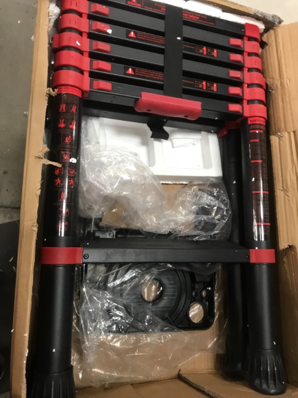 Photo 1 of NSdirect Telescopic Ladder Aluminum Telescoping A Frame Ladder Extension Multi-Purpose Extendable Folding Ladder with Detachable Tool Tray, Safety-Lock 330Lbs and Anti-Slip
