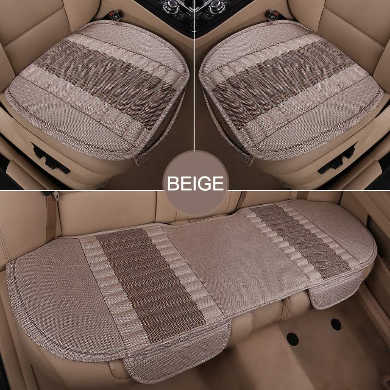 Photo 1 of  Full Set Car Seat Cushion Bamboo Charcoal Comfortable Breathable Fabric Seat Cover Truck Van Passenger Car SUV kt-02261