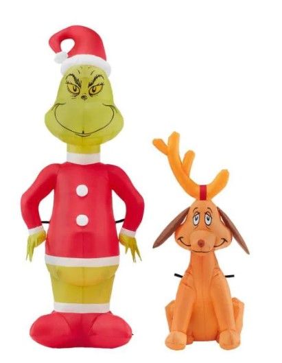 Photo 1 of 4.5 ft. Airblown-Grinch and Max Value Pack-Dr. Seuss Christmas Inflatable
unable to test 