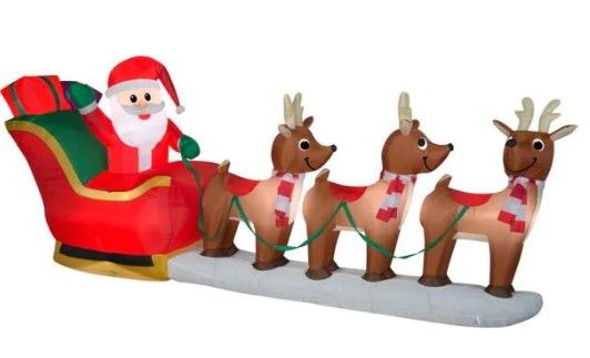 Photo 1 of 12 ft Giant Inflatable Santa with Sleigh Scene and LED Lights
unable to test 