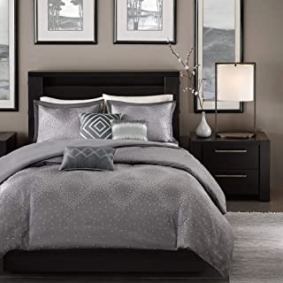 Photo 1 of (DAMAGED COVER ZIPPER)
Madison Park Quinn 6 Piece Duvet Cover Set, Grey, Cal King, King King(104"x92")