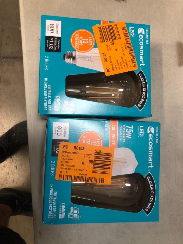 Photo 1 of 75-Watt Equivalent ST19 Antique Edison Dimmable CEC Clear Glass Filament Vintage LED Light Bulb Soft White (4-Pack)
