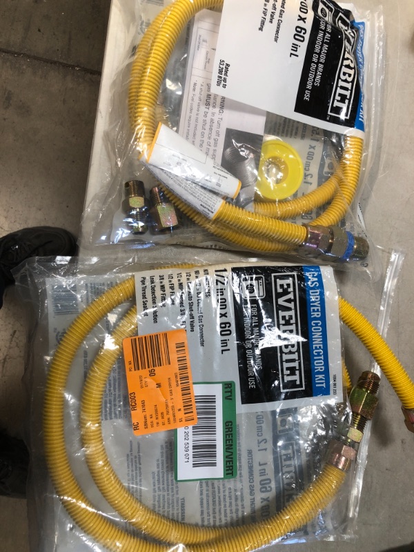 Photo 2 of (INCOMPLETE SET OF ACCESSORIES/ATTACHMENTS)
Everbilt 5 ft. Gas Dryer Connector Kit, pack of 2