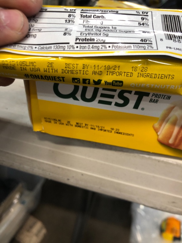 Photo 3 of (10NOV2021 BEST BUY DATE)
Quest Nutrition Protein Bar, Lemon Cake, 12 Count