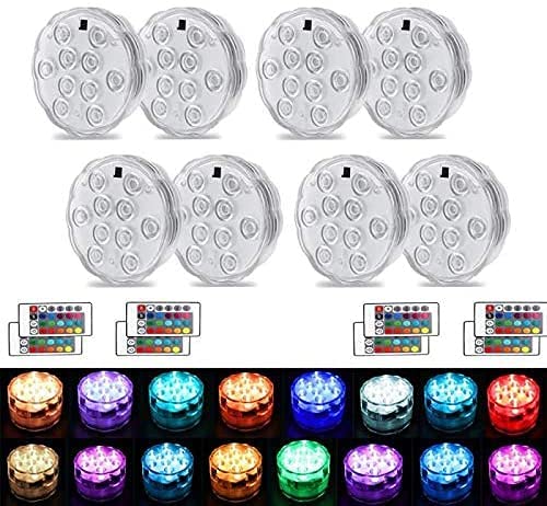 Photo 1 of [8-Pack] Submersible LED Lights with Remote Control, APPEASTAR 16 Colors