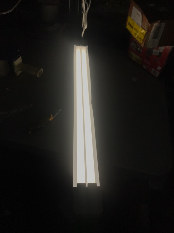 Photo 1 of 3 ft. 2-Light 45-Watt White Integrated Utility LED Shop Light
