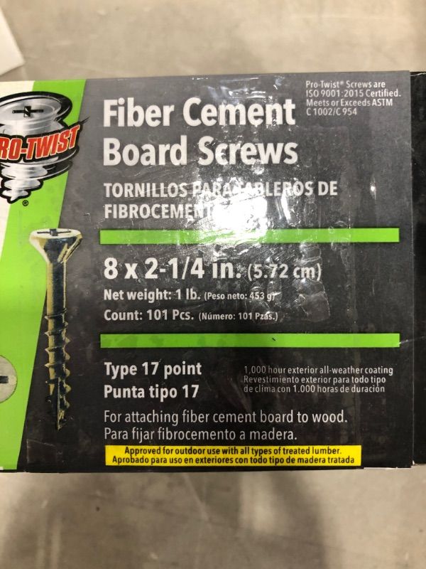 Photo 2 of  non refundable  misc . screws #8 x 2-1/4 in Phillips Flat-Head Fiber Cement Board Screw (1 lb. Pack)